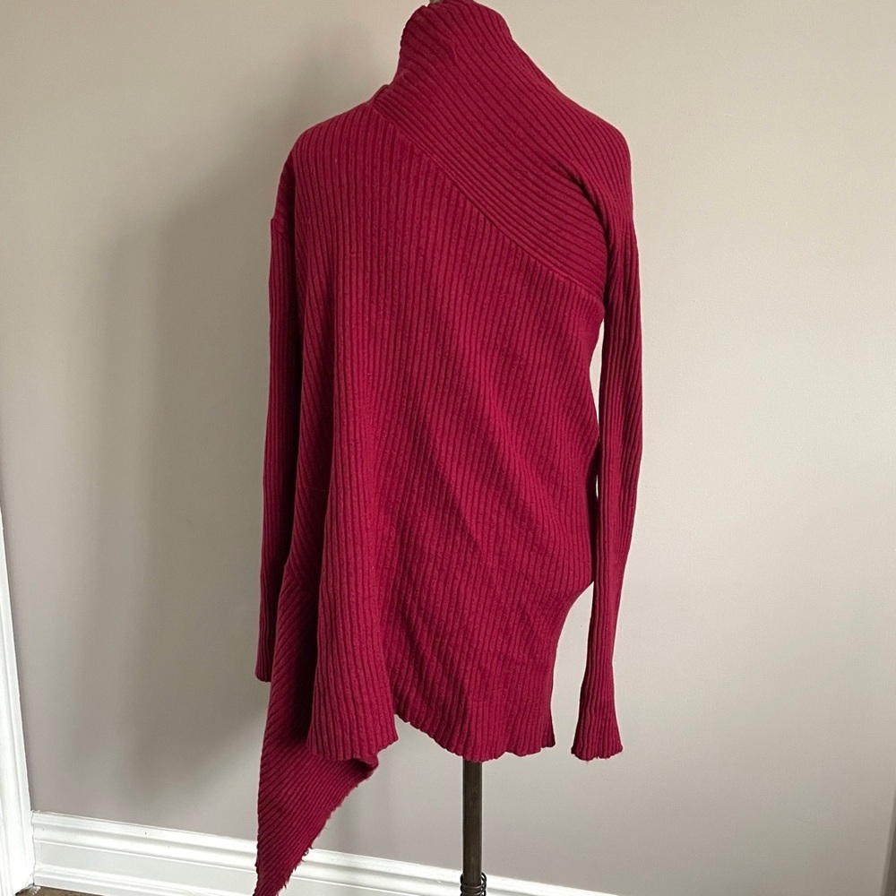 Marques Almeida Burgundy Ribbed Merino Wool Sweater - XS/S - Picture 10 of 12